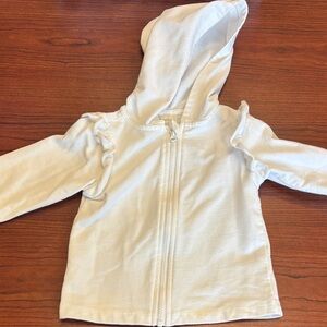 First Impressions white zip up sweatshirt with hood